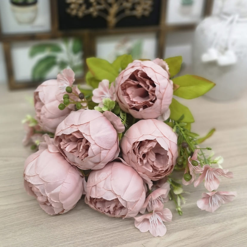 Искусственные цветы в Балаково | Цветы искусственные «Пионы», розовый, винтаж, букет