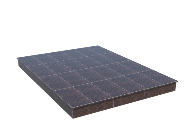 Площадки на могилу в Балаково | Площадка с вертикальной (15 см) облицовкой Дымовским гранитом