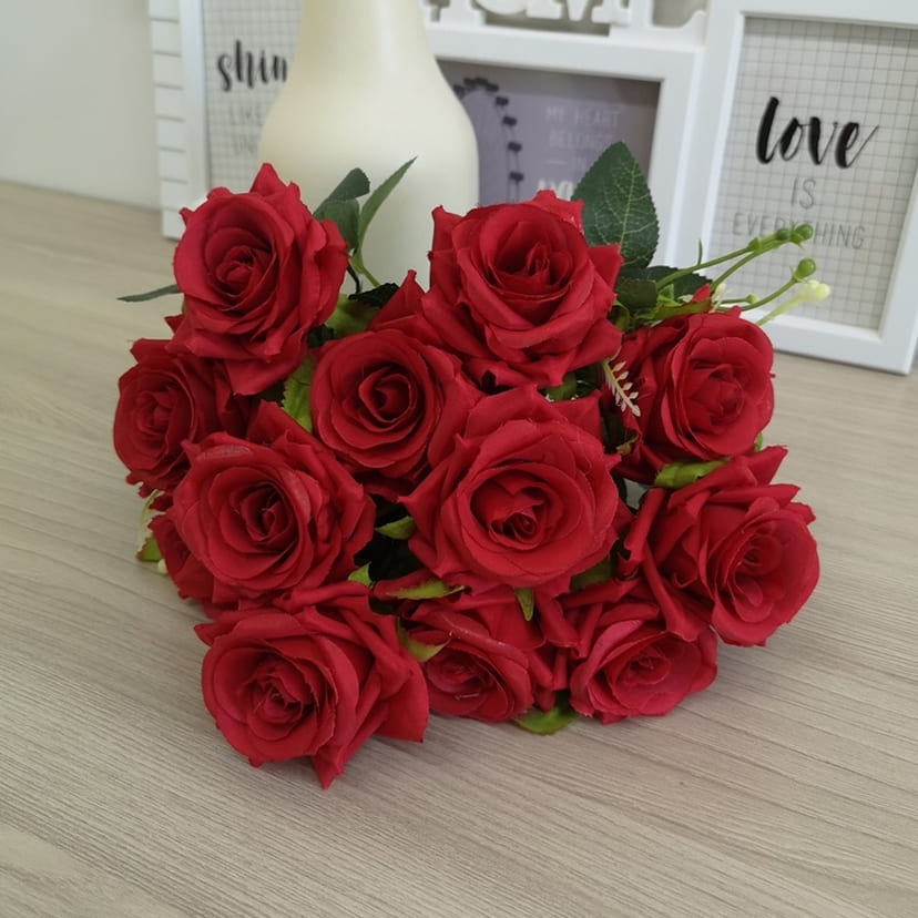 Искусственные цветы в Балаково | Цветы искусственные «Розы острые», красные, букет
