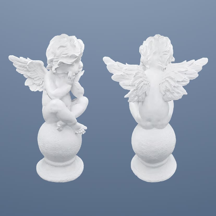 Скульптуры из искусственного мрамора в Балаково | Скульптура ангел на шаре №1