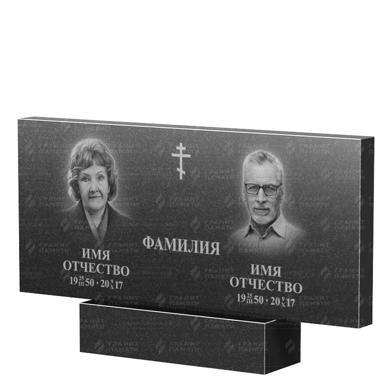 Памятники из гранита двойные в Балаково | Двойной гранитный памятник, прямой