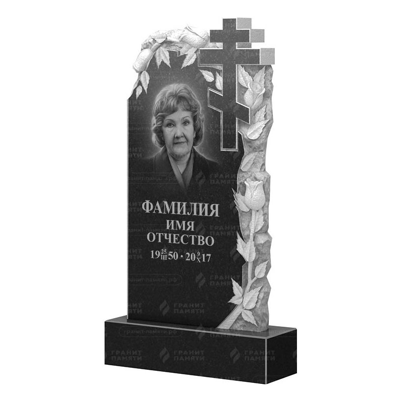 Памятники из гранита с цветами в Балаково | Гранитный памятник ФГ-088