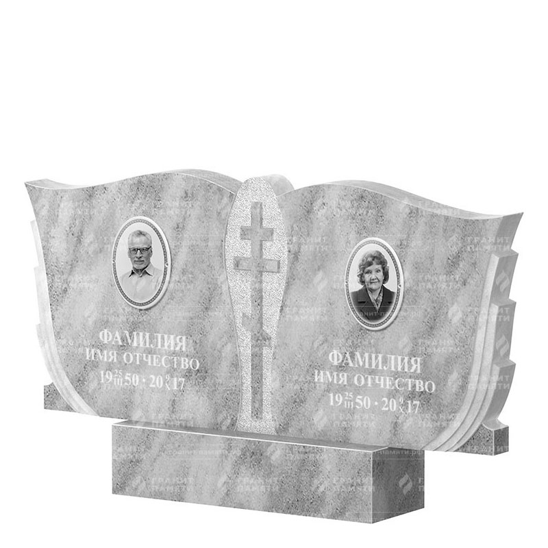 Памятники из мрамора в Балаково | Двойной мраморный памятник ФМ-136