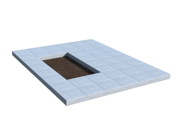 Площадки на могилу в Балаково | Площадка с тротуарной плиткой (под цветник)