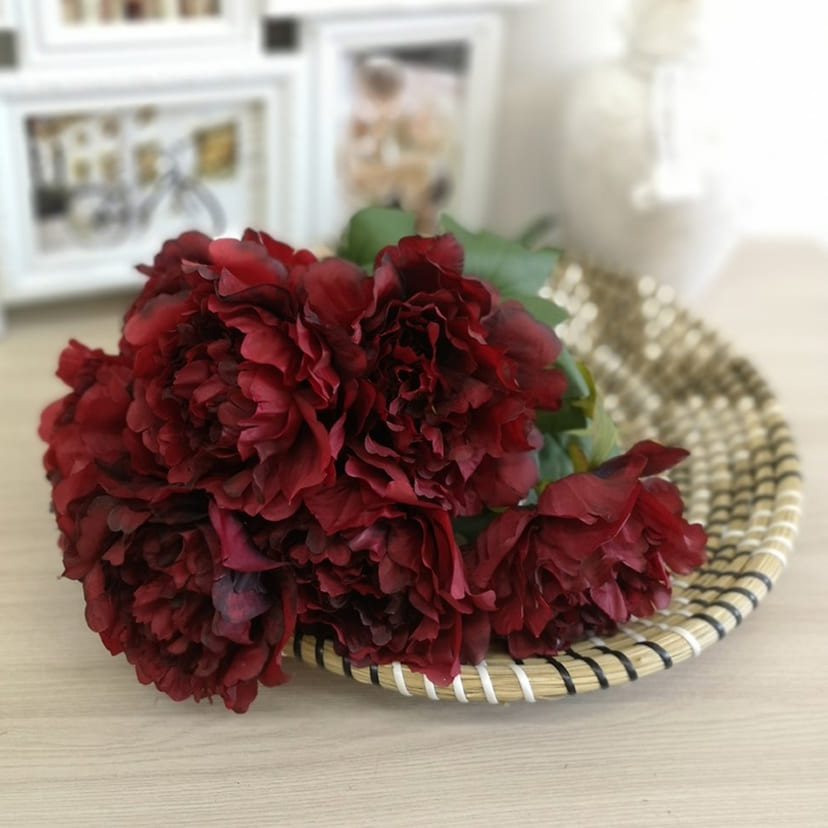 Искусственные цветы в Балаково | Цветы искусственные «Пионы», бордовые, букет