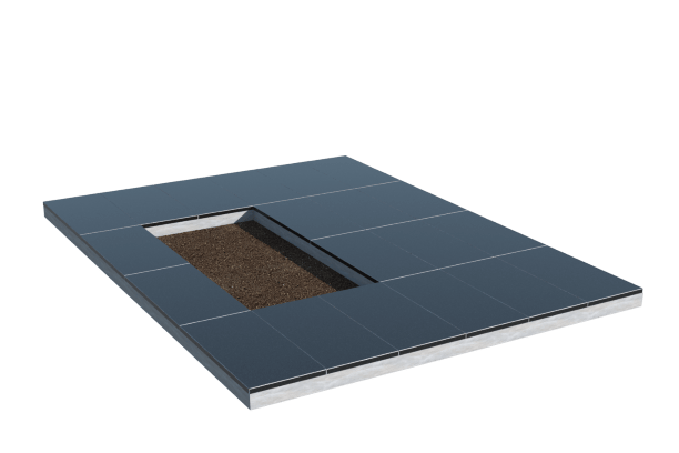 Площадки на могилу в Балаково | Площадка с облицовкой гранитом Габбро (под цветник)