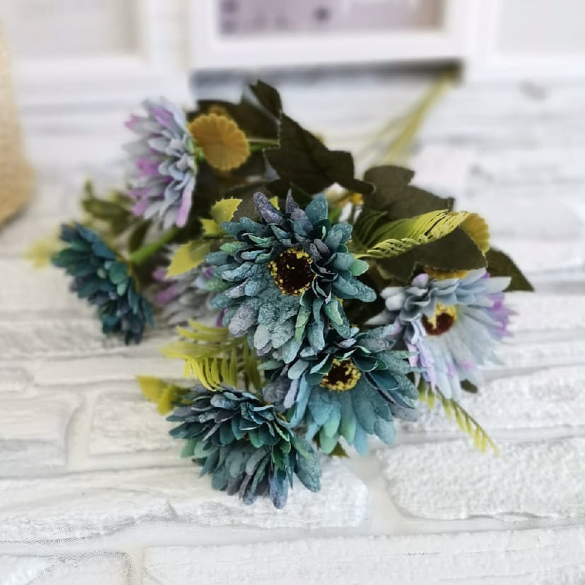 Искусственные цветы в Балаково | Цветы искусственные «Ромашки», фиолетово-голубые, букет