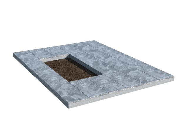 Площадки на могилу в Балаково | Площадка с мраморной облицовкой (под цветник)