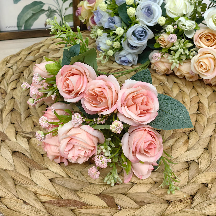 Искусственные цветы в Балаково | Цветы искусственные «Розы», нежно-розовые, букет