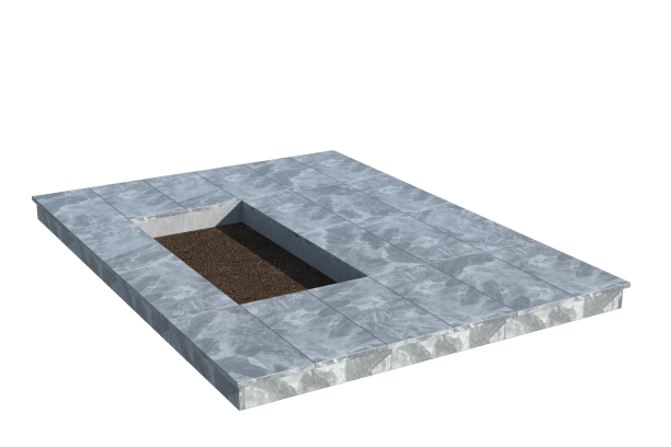 Площадки на могилу в Балаково | Площадка с вертикальной (10 см) мраморной облицовкой (под цветник)