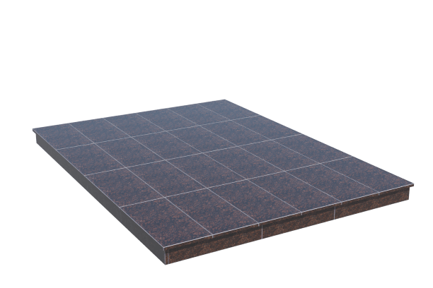 Площадки на могилу в Балаково | Площадка с вертикальной (10 см) облицовкой Дымовским гранитом